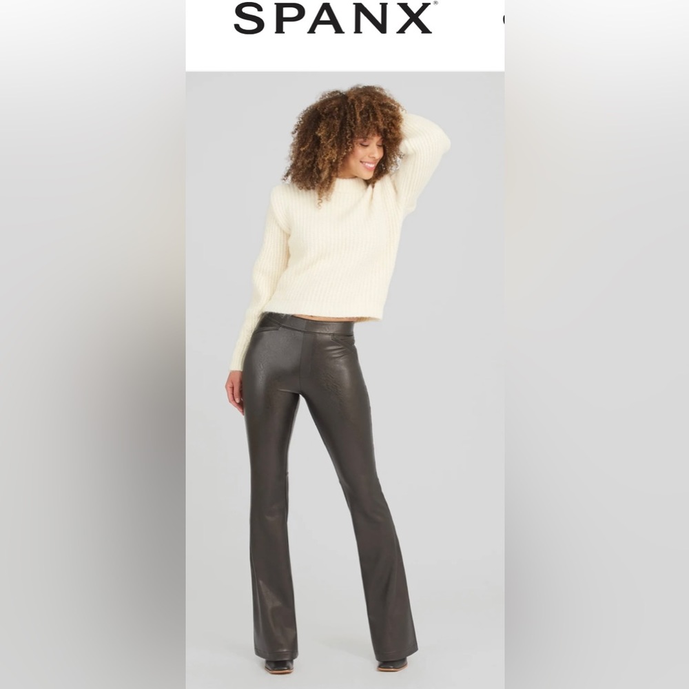 Spanx faux leather flares